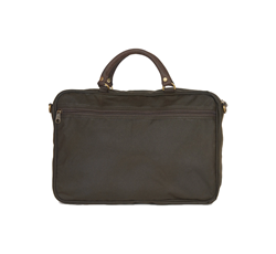BARBOUR WAX LEATHER BRIEFCASE OLIVE